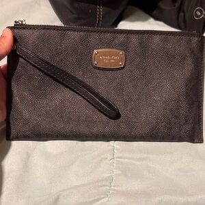Michael Kors Black Textured Clutch